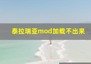 泰拉瑞亚mod加载不出来