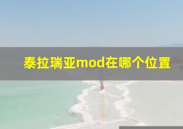 泰拉瑞亚mod在哪个位置