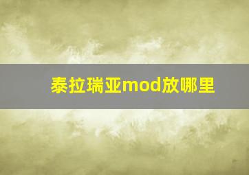 泰拉瑞亚mod放哪里