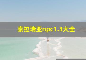 泰拉瑞亚npc1.3大全