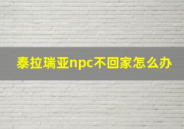 泰拉瑞亚npc不回家怎么办