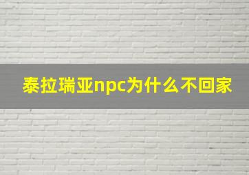 泰拉瑞亚npc为什么不回家