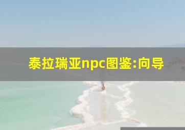 泰拉瑞亚npc图鉴:向导