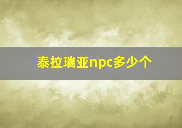 泰拉瑞亚npc多少个