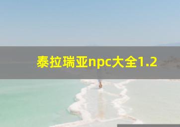 泰拉瑞亚npc大全1.2