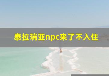 泰拉瑞亚npc来了不入住