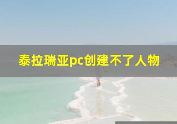 泰拉瑞亚pc创建不了人物