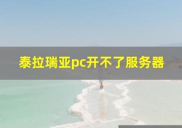 泰拉瑞亚pc开不了服务器