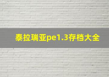 泰拉瑞亚pe1.3存档大全