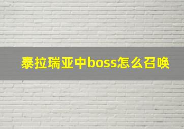 泰拉瑞亚中boss怎么召唤