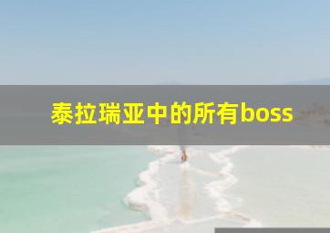 泰拉瑞亚中的所有boss