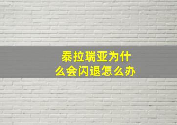 泰拉瑞亚为什么会闪退怎么办