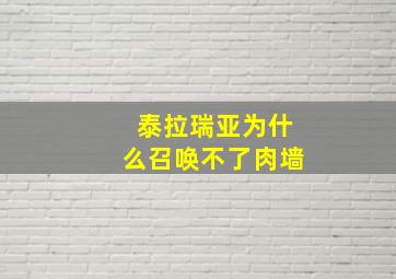 泰拉瑞亚为什么召唤不了肉墙