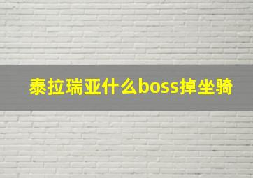 泰拉瑞亚什么boss掉坐骑