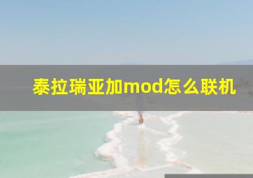 泰拉瑞亚加mod怎么联机