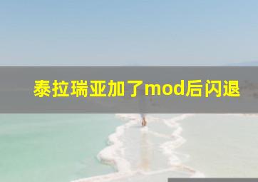 泰拉瑞亚加了mod后闪退