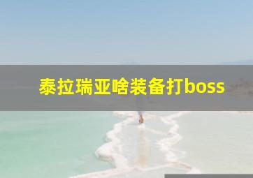 泰拉瑞亚啥装备打boss