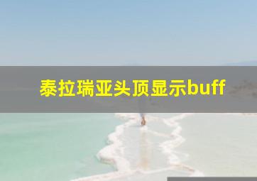 泰拉瑞亚头顶显示buff