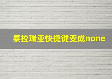 泰拉瑞亚快捷键变成none