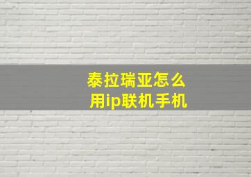 泰拉瑞亚怎么用ip联机手机