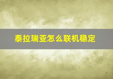 泰拉瑞亚怎么联机稳定