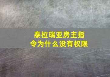 泰拉瑞亚房主指令为什么没有权限