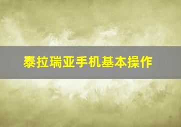 泰拉瑞亚手机基本操作