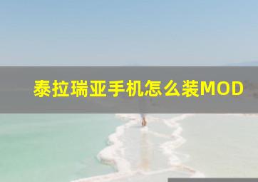 泰拉瑞亚手机怎么装MOD