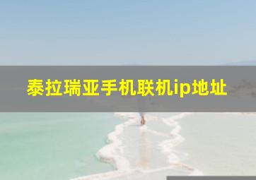 泰拉瑞亚手机联机ip地址