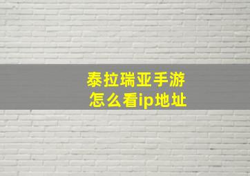 泰拉瑞亚手游怎么看ip地址