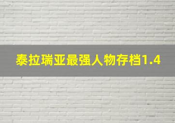 泰拉瑞亚最强人物存档1.4