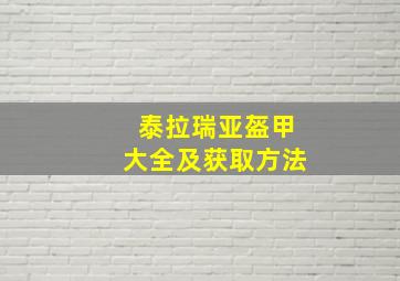 泰拉瑞亚盔甲大全及获取方法