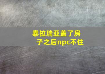 泰拉瑞亚盖了房子之后npc不住