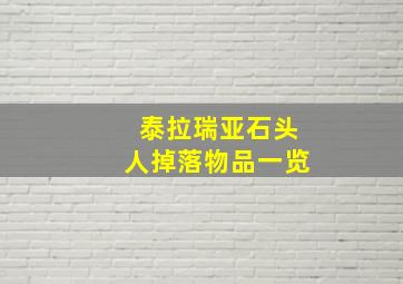 泰拉瑞亚石头人掉落物品一览