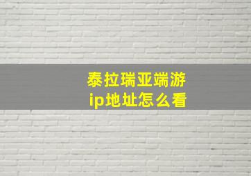 泰拉瑞亚端游ip地址怎么看