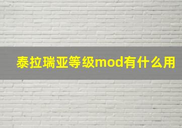 泰拉瑞亚等级mod有什么用