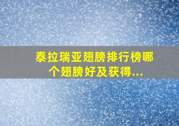 泰拉瑞亚翅膀排行榜哪个翅膀好及获得...