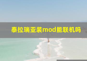 泰拉瑞亚装mod能联机吗