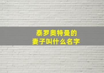 泰罗奥特曼的妻子叫什么名字