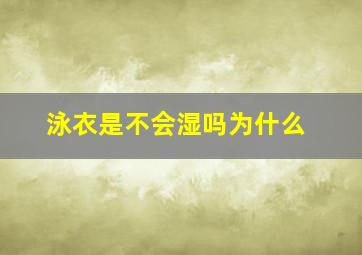 泳衣是不会湿吗为什么