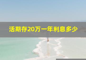 活期存20万一年利息多少