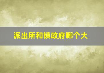 派出所和镇政府哪个大