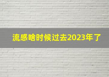 流感啥时候过去2023年了