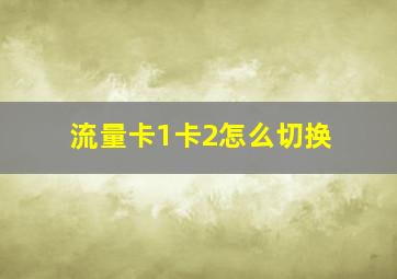 流量卡1卡2怎么切换