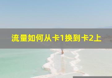 流量如何从卡1换到卡2上