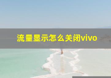 流量显示怎么关闭vivo