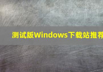 测试版Windows下载站推荐