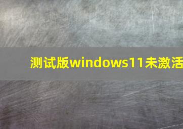 测试版windows11未激活