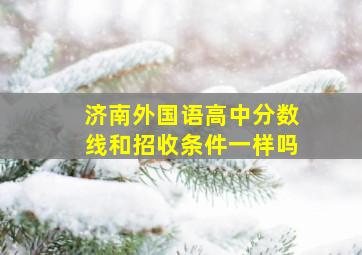 济南外国语高中分数线和招收条件一样吗