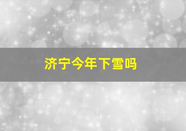 济宁今年下雪吗